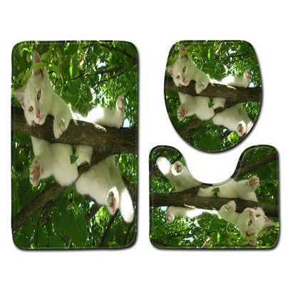 Vannas istabas vannas paklājs kaķu apdrukai