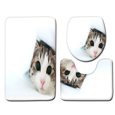 Vannas istabas vannas paklājs kaķu apdrukai