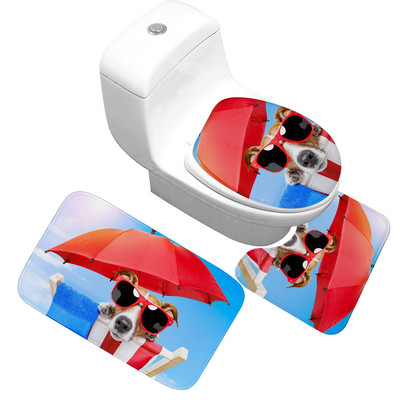 Zeegle Prostirka s otisnutim pasom za kupaonicu Flanel Neklizajući WC tepih Otirači za tuš kabinu Upijajuće kupaonske prostirke za noge