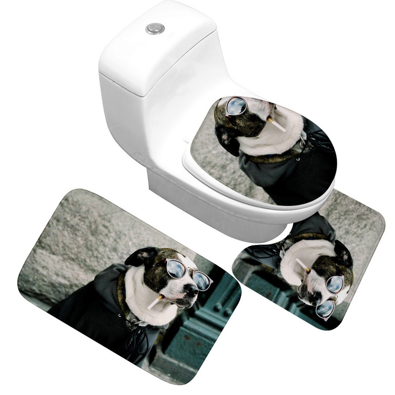 Zeegle Prostirka s otisnutim pasom za kupaonicu Flanel Neklizajući WC tepih Otirači za tuš kabinu Upijajuće kupaonske prostirke za noge