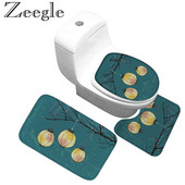 Neslīdošs vannas istabas paklājiņš Ūdeni absorbējošs flaneļa vannas paklājiņš dušas istabas paklājs vannas istabai Toliet paklājs tualetes vāka vāks U-veida kāju paklājiņš