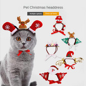 Ziemassvētku kaķu galvassegas suns kaķu aksesuāri Ziemassvētku galvassegas mājdzīvnieku galvassegas rotaslietas Ziemassvētku piederumi kaķu aksesuāri suns