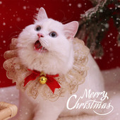 Luksuzni dizajn Zlatni maramica mačka od tila Božićna crvena leptir mašna Satenska ogrlica za pse Privjesak za ključeve u korejskom stilu Šnaucer