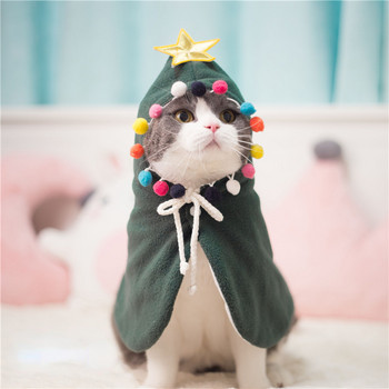 Χριστουγεννιάτικο φόρεμα ακρωτηρίου γάτας Αστεία στολή γάτας Ρούχα για σκύλους κατοικίδιων ζώων για κουτάβι γάτα Ζεστή στολή Cosplay Δώρο Προμήθειες για κατοικίδια Αξεσουάρ για γατάκια