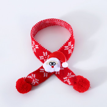 Сладка червена снежинка Pet Xmas Costume Аксесоари Кариран плетен коледен шал Шапка за кученце куче Регулируема вълнена котка Топло яке