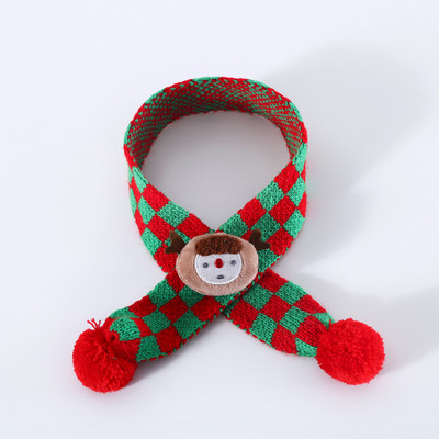 Slatka crvena pahuljica kućni ljubimac Dodaci za božićni kostim Karirani pleteni božićni šal Kapa za štene Podesiva vunena mačka Topla ogrlica