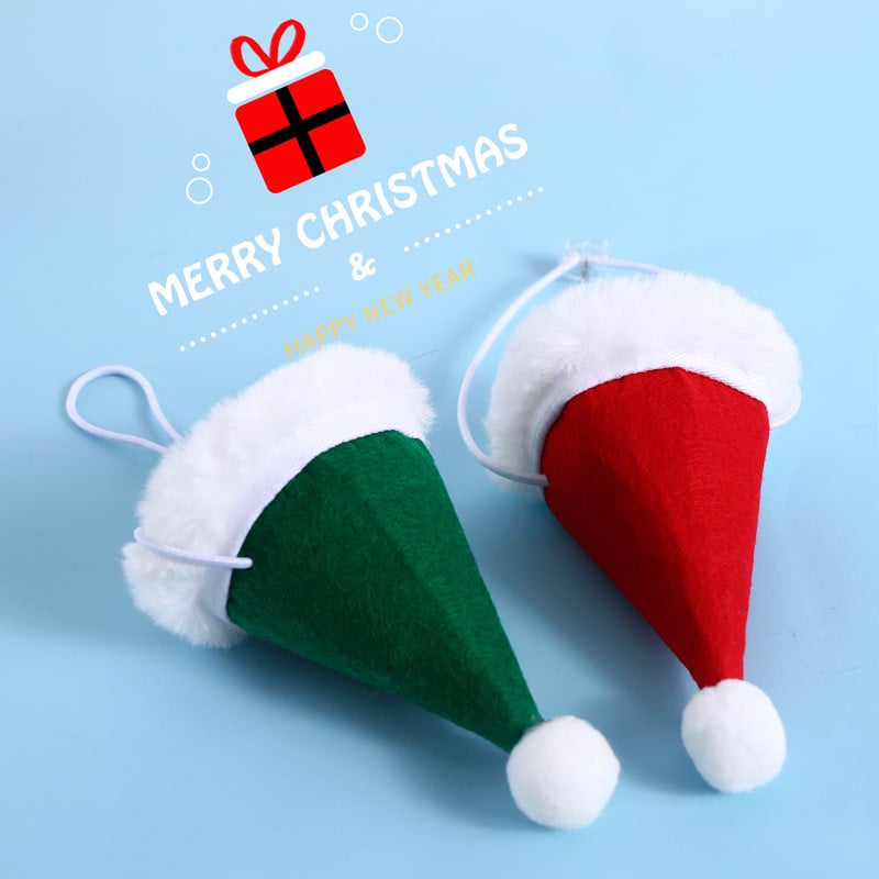 Slatka crvena pahuljica kućni ljubimac Dodaci za božićni kostim Karirani pleteni božićni šal Kapa za štene Podesiva vunena mačka Topla ogrlica