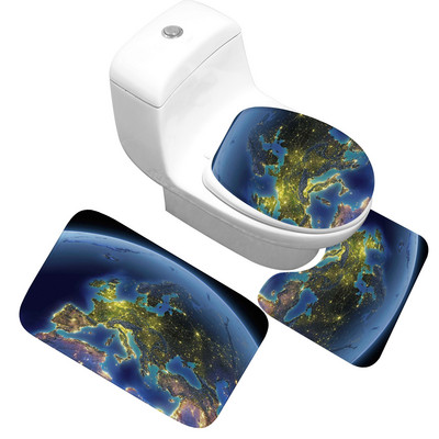 Zeegle pehme vannitoa vannimatt imav maailmakaart Prindi WC-vaibad Vannitoa dušimatid Libisemisvastane vannimattide komplekt