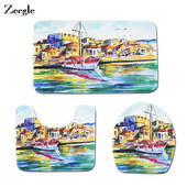 Zeegle Kupaonska prostirka 3 komada Set kupaonskih prostirača WC prostirka Flanel Kupaonska prostirka Podne prostirke Upijajući kupaonski tepih Podna prostirka