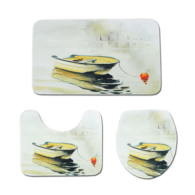 Zeegle Kupaonska prostirka 3 komada Set kupaonskih prostirača WC prostirka Flanel Kupaonska prostirka Podne prostirke Upijajući kupaonski tepih Podna prostirka