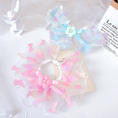 Vilinski cvjetni mačji rubac, podesiva ogrlica za mačiće sa zvonom, ogrlica za kućne ljubimce, slatki šal za male pse, slatki dodaci za mačiće