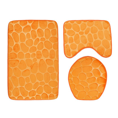 Bieza flaneļa vannas istabas paklāji tualetes paklāji 3D bruģa reljefs vannas paklāji Vannas istabas neslīdoši paklāji tualetes grīdas paklāji