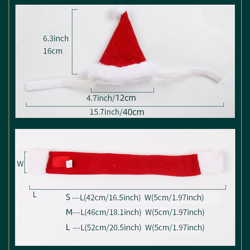 Ziemassvētku kaķa Ziemassvētku vecīša cepure un šalle, Ziemassvētku kaķu cepures ar šalli - Ziemassvētku kostīmu komplekts Puppy Kitten Cosplay mazam mājas kaķa sunim