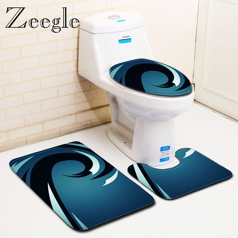 Zeegle 3 kom kupaonski tepih za upijanje vode Tepih za kadu Tepih za noge Ulazni tepih za WC Tepih Neklizajuća prostirka za kupanje Komplet modernih prostirača