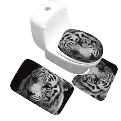 Zeegle Leopard Tiger 3tk/komplekt Vannitoa vaip Memory Foam vannimatt Libisemiskindel matt WC-le Vannitoa vaip Imav vannitoamatt