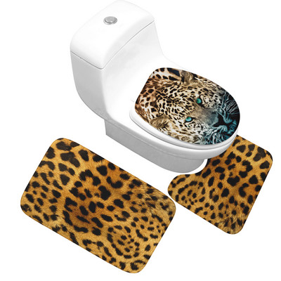 Zeegle Leopard Tiger 3tk/komplekt Vannitoa vaip Memory Foam vannimatt Libisemiskindel matt WC-le Vannitoa vaip Imav vannitoamatt