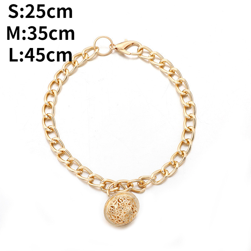 Zlatno šuplje zvono, privjesak, mačke, ogrlice, ogrlice, retro klasične ogrlice za štence, modne jednostavne kućne ljubimce, podesive potrepštine