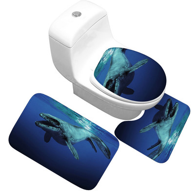 Zeegle 3 kom/set Neklizajuća flanelska kupaonska prostirka za kupaonicu Otisnuta podloga za WC školjku Podna prostirka za kupaonicu Jastučić za noge