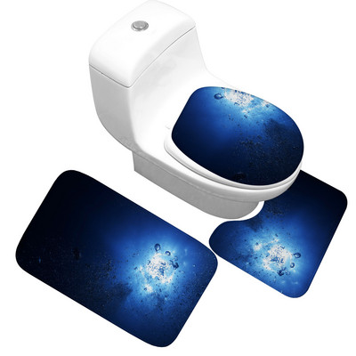 Zeegle 3 kom/set Neklizajuća flanelska kupaonska prostirka za kupaonicu Otisnuta podloga za WC školjku Podna prostirka za kupaonicu Jastučić za noge