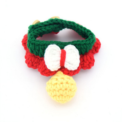 Slatka kravata s mašnom Ručno pletene ogrlice za mačke Mali psi Zvono za pletenje Slatka pletena mačka koja zvoni Tiha ogrlica Dodaci za kućne ljubimce