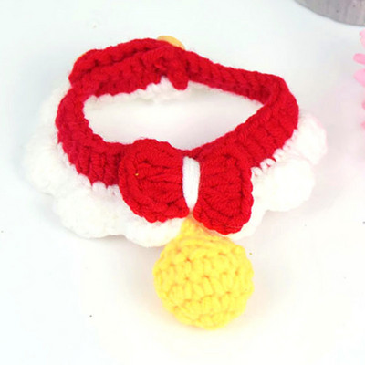 Slatka kravata s mašnom Ručno pletene ogrlice za mačke Mali psi Zvono za pletenje Slatka pletena mačka koja zvoni Tiha ogrlica Dodaci za kućne ljubimce