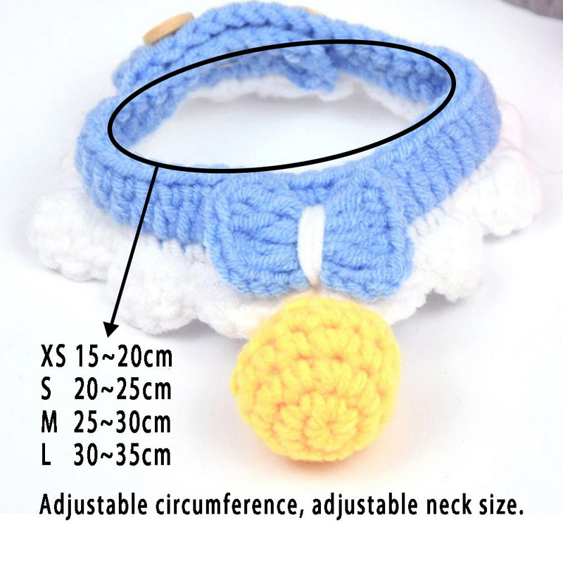 Slatka kravata s mašnom Ručno pletene ogrlice za mačke Mali psi Zvono za pletenje Slatka pletena mačka koja zvoni Tiha ogrlica Dodaci za kućne ljubimce