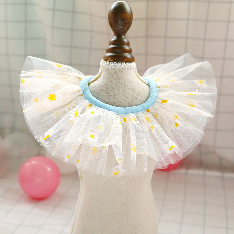 Ručnik za slinu ljubimaca Daisy Lace Bib Bichon Ogrlica za male pse Ogrlica za mačke, zečeve Rekviziti za fotografije Odjevni dodaci