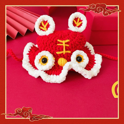 Smiješni vez Mačka Kostim Šešir Slatka životinja Pas Ljubimac Kapa Pokrivalo za glavu Kravata Tigar Cosplay odjeća za mačiće Dodaci za Novu godinu