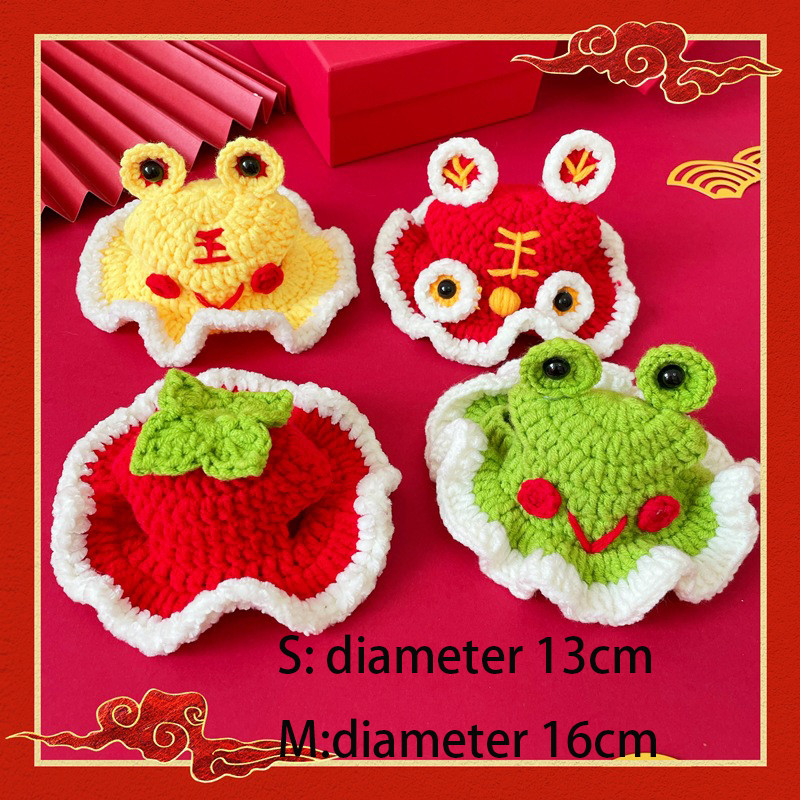 Smiješni vez Mačka Kostim Šešir Slatka životinja Pas Ljubimac Kapa Pokrivalo za glavu Kravata Tigar Cosplay odjeća za mačiće Dodaci za Novu godinu