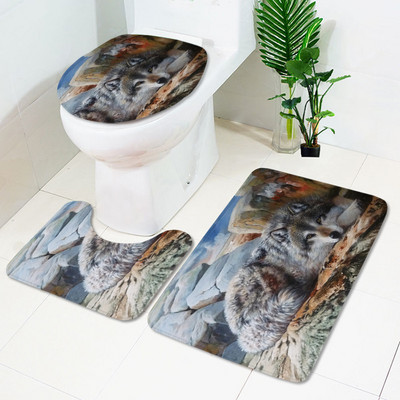 Komplet upijajućih prostirki za kupaonicu od 3 komada Toaletske prostirke Tepih za tuš kabinu Kupaonski tepih Tepih s postoljem za WC Dekoracija kupaonice Podmetač za noge