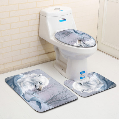 Komplet upijajućih prostirki za kupaonicu od 3 komada Toaletske prostirke Tepih za tuš kabinu Kupaonski tepih Tepih s postoljem za WC Dekoracija kupaonice Podmetač za noge