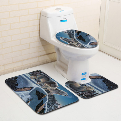 Komplet upijajućih prostirki za kupaonicu od 3 komada Toaletske prostirke Tepih za tuš kabinu Kupaonski tepih Tepih s postoljem za WC Dekoracija kupaonice Podmetač za noge