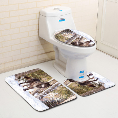 Komplet upijajućih prostirki za kupaonicu od 3 komada Toaletske prostirke Tepih za tuš kabinu Kupaonski tepih Tepih s postoljem za WC Dekoracija kupaonice Podmetač za noge