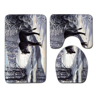 Komplet upijajućih prostirki za kupaonicu od 3 komada Toaletske prostirke Tepih za tuš kabinu Kupaonski tepih Tepih s postoljem za WC Dekoracija kupaonice Podmetač za noge