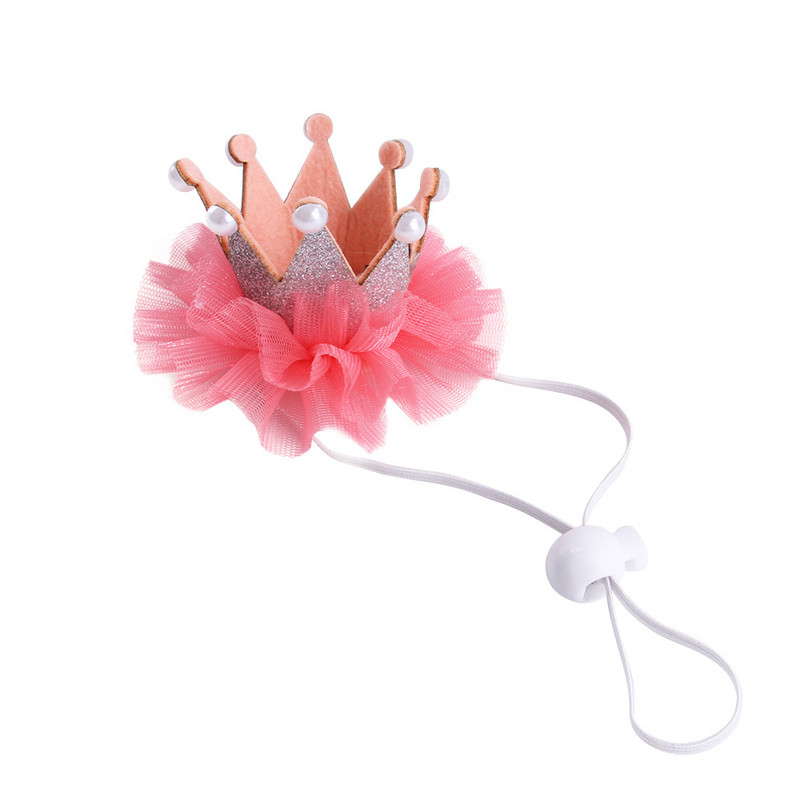 Mačji rođendanski set, Biserna kruna, Kombinacija šešira i trokutastog šala, Rođendansko oblačenje potrepština za kućne ljubimce, Ukrasi za mačke, Pokrivala za mačke