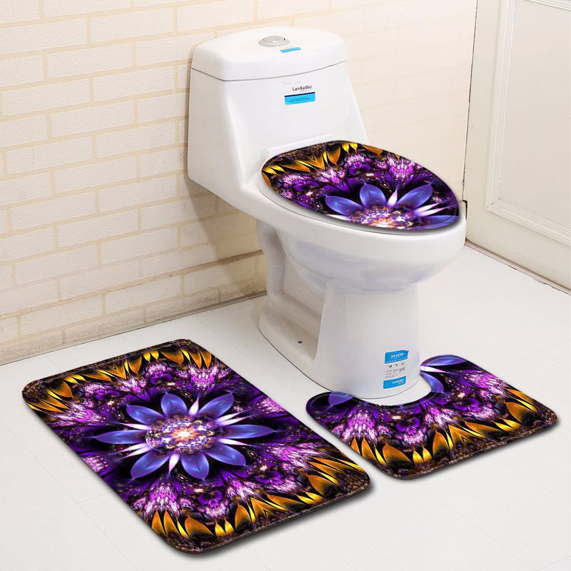 Zeegle 3 kom/set Kupaonski prostirka Set Protuklizni tepih Poklopac Poklopac za WC Podna prostirka Kupaonica Flanel Set prostirki za WC prostirke