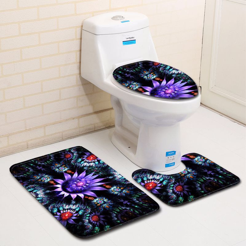 Zeegle 3 kom/set Kupaonski prostirka Set Protuklizni tepih Poklopac Poklopac za WC Podna prostirka Kupaonica Flanel Set prostirki za WC prostirke