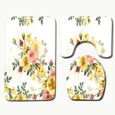 Zeegle Set prostirki za kupaonicu od 3 komada Protuproklizna mekana zahodska prostirka za noge Prostirka za WC U tip Poklopac Navlaka za WC školjku Podni tepih u kupaonici