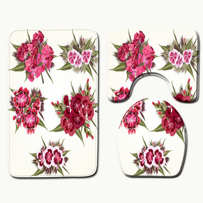 Zeegle Set prostirki za kupaonicu od 3 komada Protuproklizna mekana zahodska prostirka za noge Prostirka za WC U tip Poklopac Navlaka za WC školjku Podni tepih u kupaonici