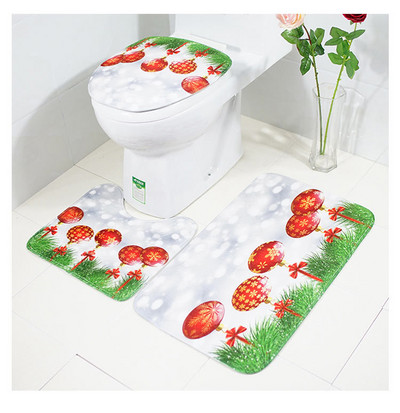 Zeegle 3Pcs Kupaonska prostirka Božićni tepih za kupaonicu Neklizajuće kupaonske podne prostirke Kupaonske prostirke Prostirka za noge Upijajuća kupaonska prostirka