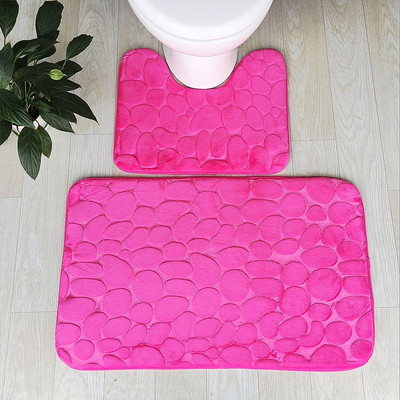 Zeegle Pebble Embossed 2Pcs/set Kupaonski tepisi Protuklizne kupaonske podne prostirke WC prostirke Set prostirki za kupaonicu Tepih za kupanje od memorijske pjene