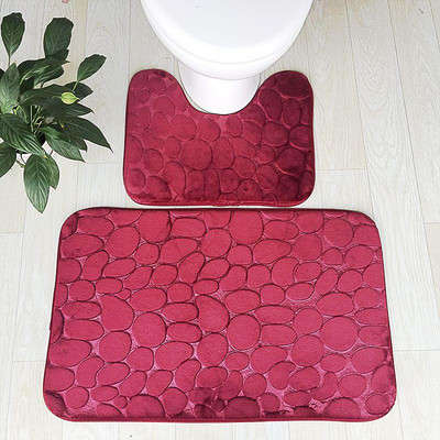 Zeegle Pebble Embossed 2Pcs/set Kupaonski tepisi Protuklizne kupaonske podne prostirke WC prostirke Set prostirki za kupaonicu Tepih za kupanje od memorijske pjene
