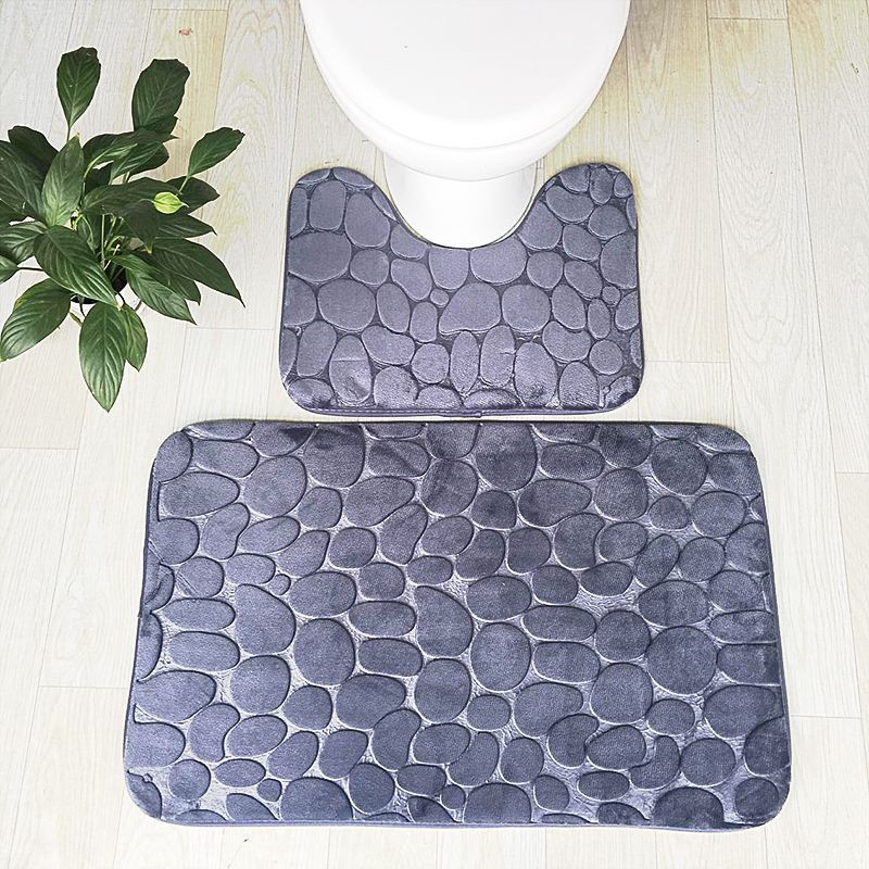 Zeegle Pebble Embossed 2Pcs/set Kupaonski tepisi Protuklizne kupaonske podne prostirke WC prostirke Set prostirki za kupaonicu Tepih za kupanje od memorijske pjene