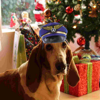 Шапка Pilot Dog Pet Captain CosplayCap Костюм Шапка Котка Мини шапка Cop Airline Fancy Bakerboysailor Dress Детска шапка