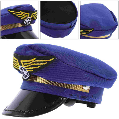 Šešir Pilot Pas Pet Kapetan CosplayCap Kostim Pokrivala za glavu Mačka Mini Pokrivala za glavu Policajac Zrakoplovna tvrtka Fancy Bakerboysailor haljina Dječja kapa