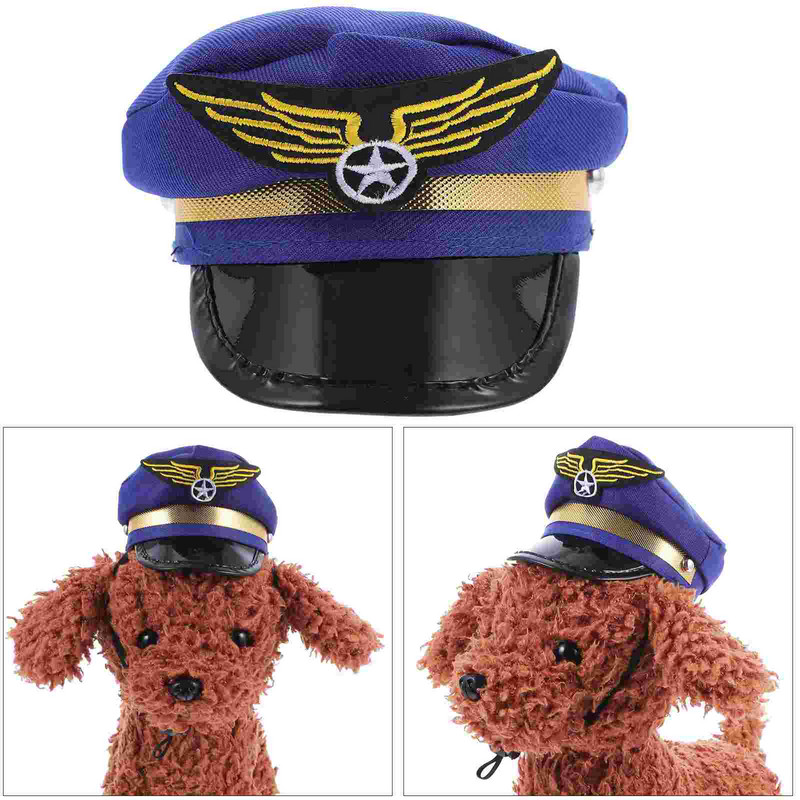 Šešir Pilot Pas Pet Kapetan CosplayCap Kostim Pokrivala za glavu Mačka Mini Pokrivala za glavu Policajac Zrakoplovna tvrtka Fancy Bakerboysailor haljina Dječja kapa
