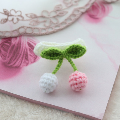 Heklani šal s ogrlicom od slatke trešnje, bijeli mače, pas, ogrlica, šal za kućne ljubimce, dodaci za mace, yorkija, čivavu