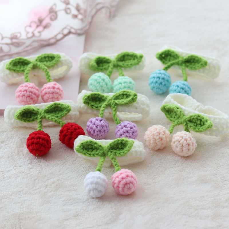 Heklani šal s ogrlicom od slatke trešnje, bijeli mače, pas, ogrlica, šal za kućne ljubimce, dodaci za mace, yorkija, čivavu