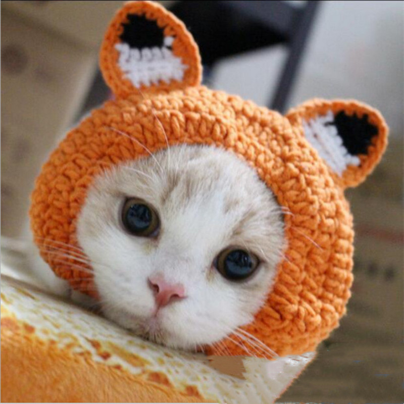 Novi smiješni kostim s kapom za kućnog ljubimca, psa, mačke, topli ručno pleteni šešir od žabe, novogodišnja zabava, božićni dodaci za cosplay, rekviziti za fotografije, pokrivala za glavu