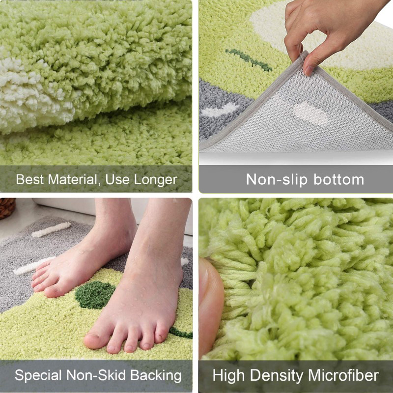 Cartoon Flocking prostirka za kupanje Neklizajući upijajući kupaonski otirač Žaba medvjed uzorak Mekana prostirka za kupanje Pahuljasti kuhinjski ulazni otirač